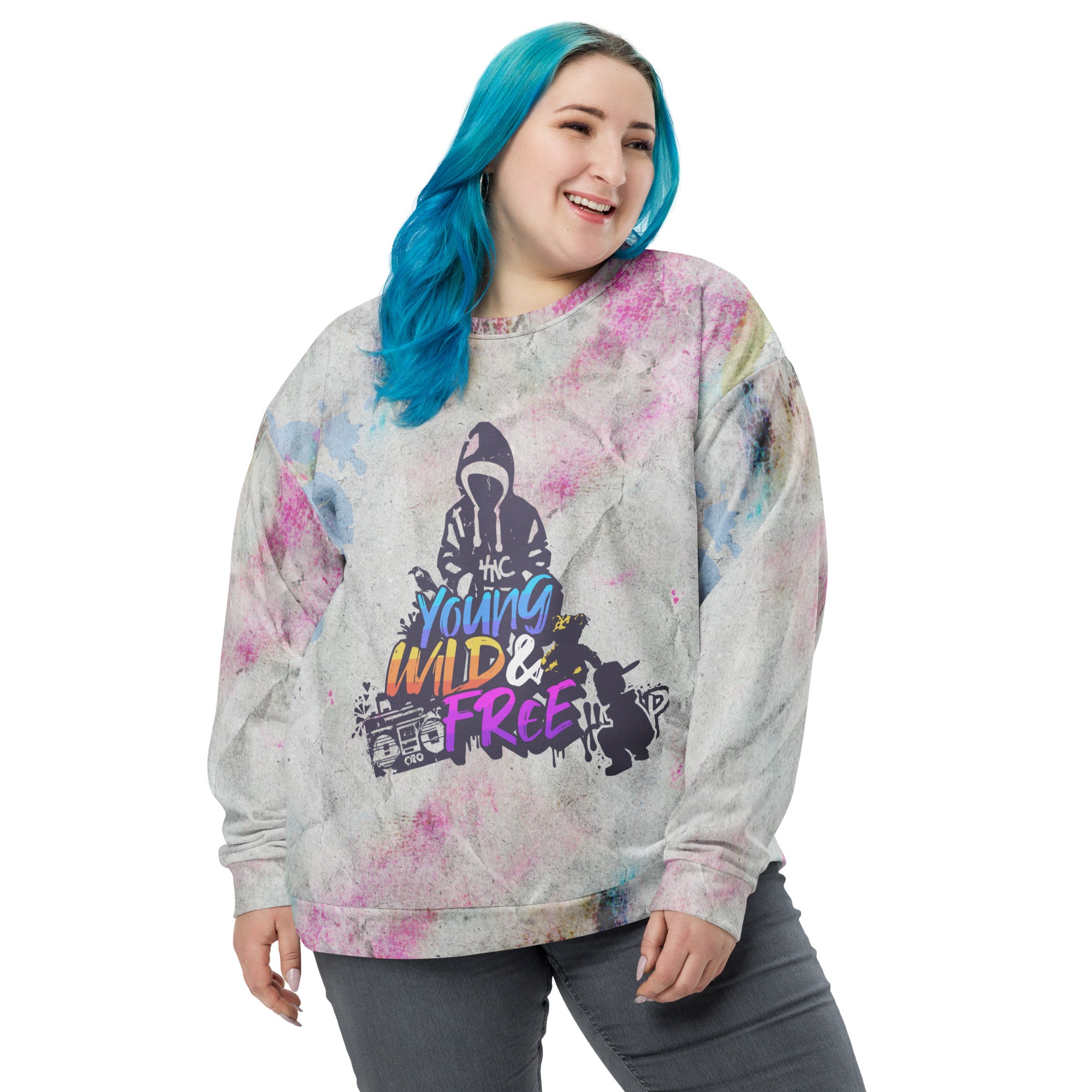 Young Wild Free Unisex Sweatshirt - Trendy Oversized Pullover for Men & Women | Perfect for Streetwear, Casual Outfits & Loungewear