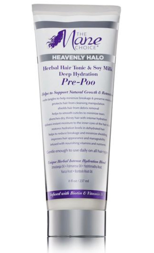 The Mane Choice Halo Hydration Pre-Poo Treatment - 8 fl.oz. Deep Conditioning Hair Mask for Dry, Damaged & Curly Hair - Pre-Wash Hydration for Soft, Nourished Locks at Home or Salon