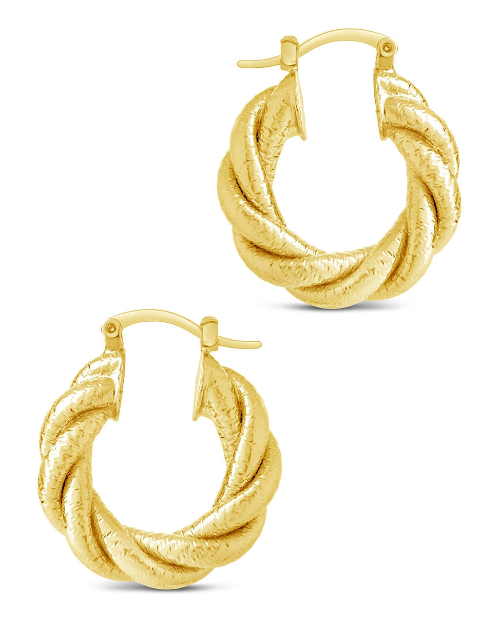 Esme Textured Braided Hoop Earrings for Women - Trendy Gold Boho Dangle Earrings for Everyday Wear & Special Occasions