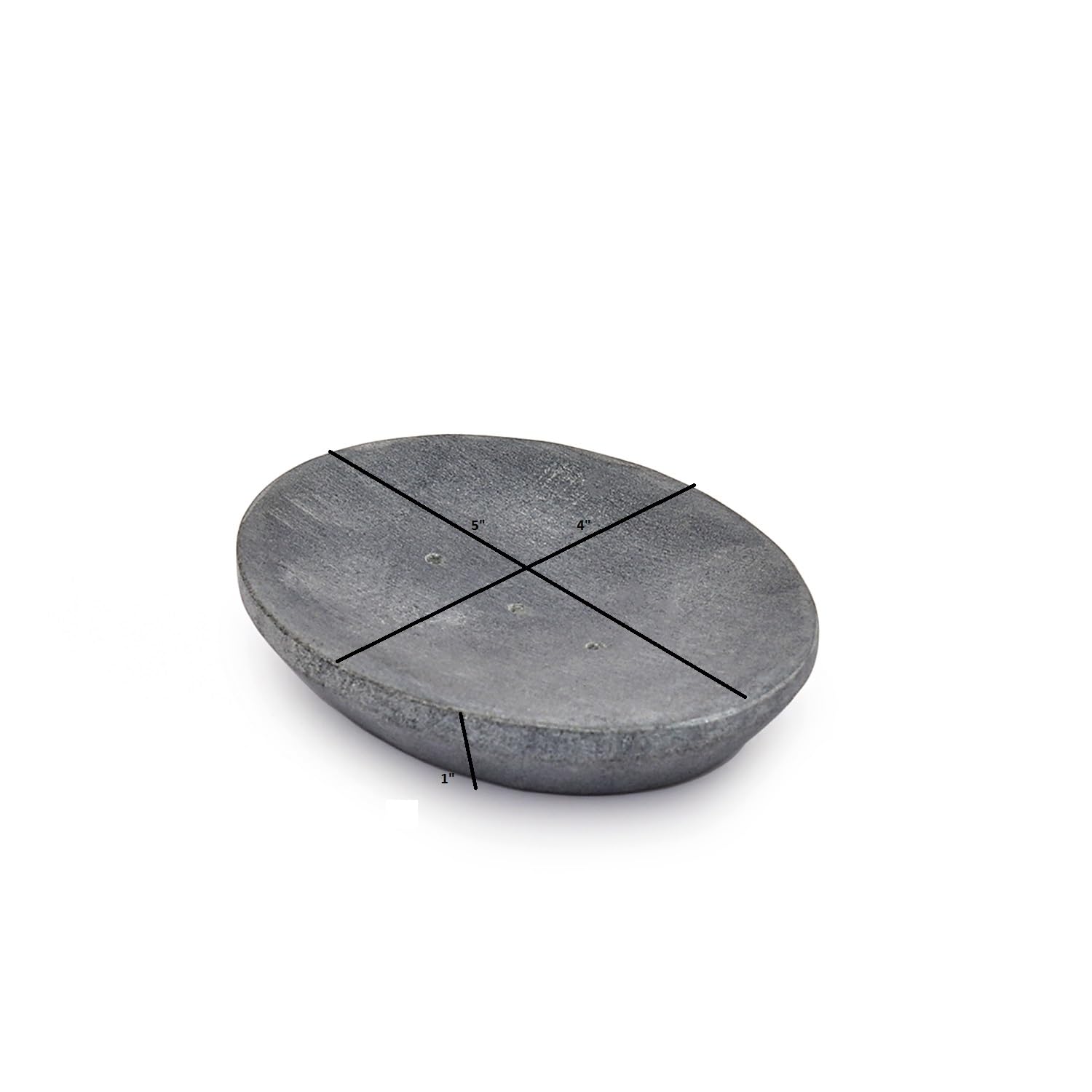 Handmade Indian Stone Soap Dish - Grey Bathroom Soap Tray - Natural Stone Soap Holder for Sink, Shower & Bathtub - 5