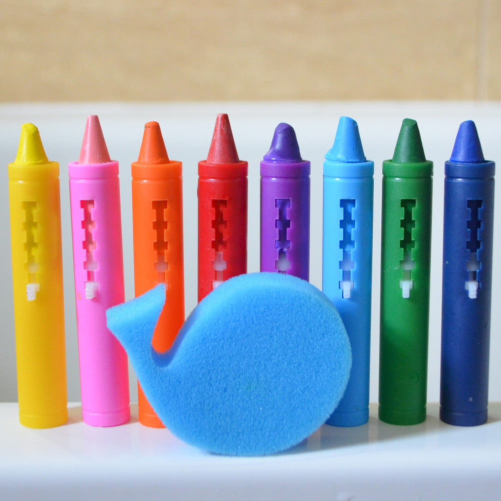 Buddy & Barney Color Magic Bath Time Crayons - 8 Vibrant Washable Crayons for Kids | Safe, Non-Toxic Bathtub Art Supplies for Toddlers | Fun Bath Toy for Creative Play & Learning