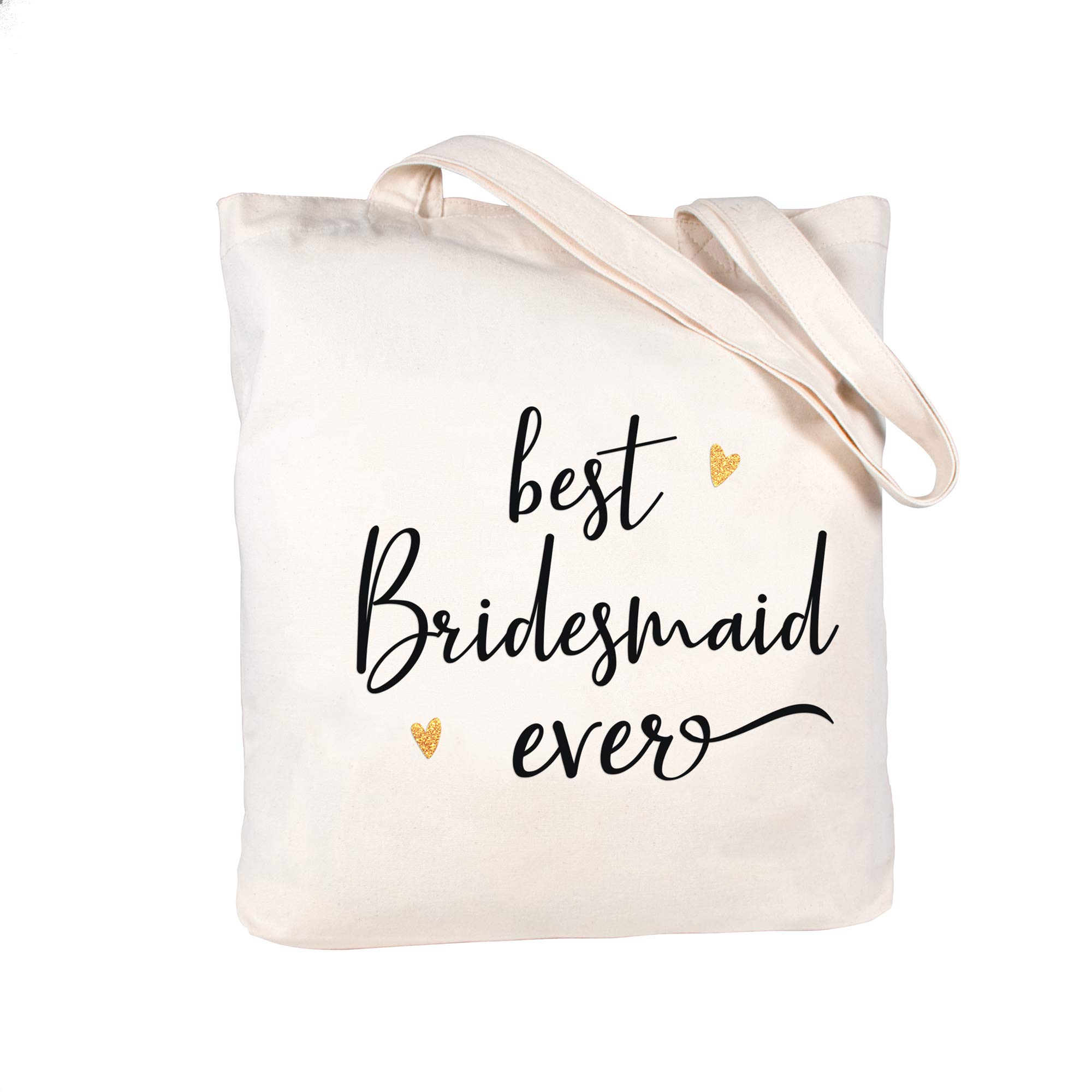 CARAKNOTS Women's Canvas Tote Bag - Best Bridesmaid Gift for Wedding & Bridal Shower - Cotton Reusable Shopping Bag - Perfect for Bachelorette Parties, Beach Trips & Daily Use