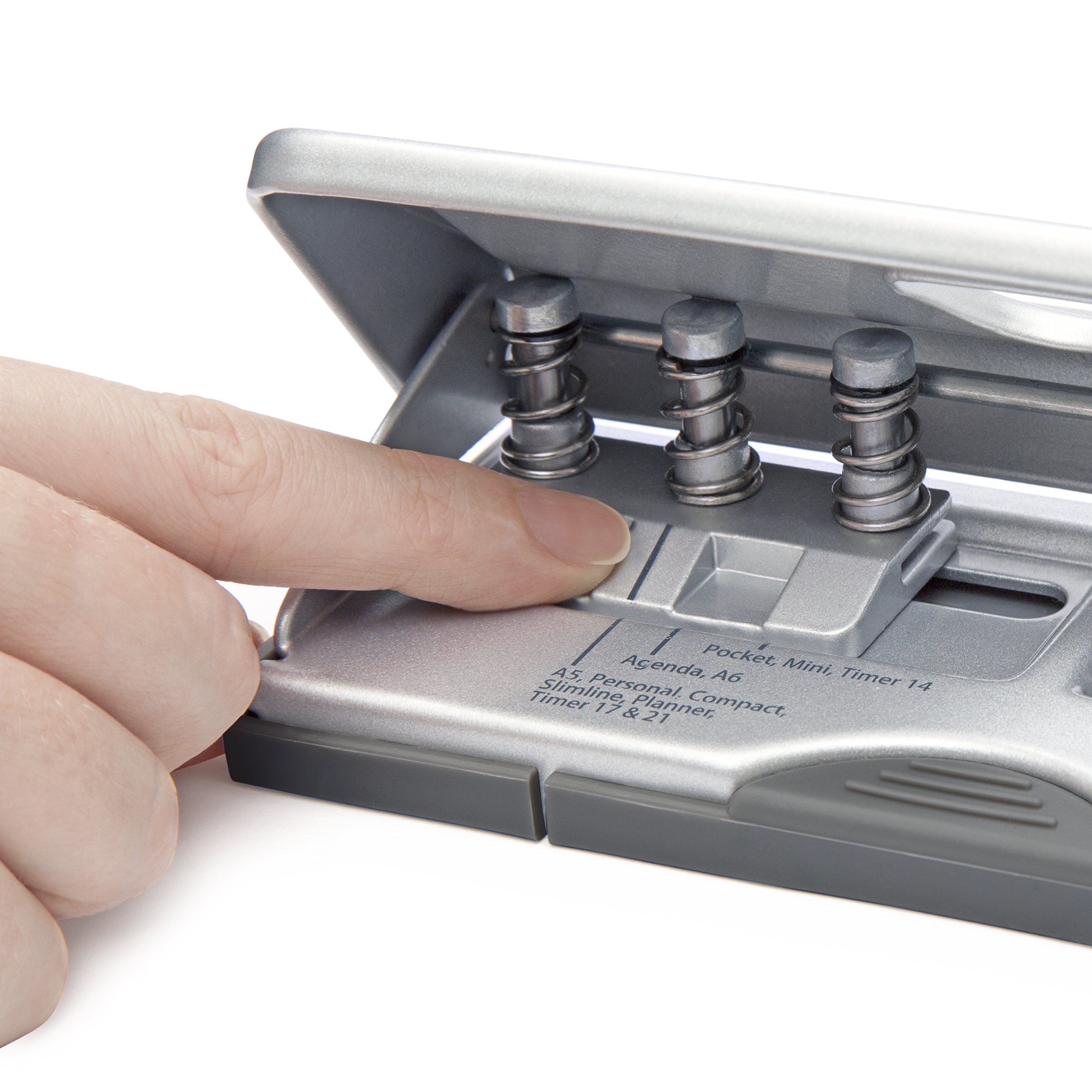 Rapesco 6-Hole Adjustable Paper Punch (1344) - Silver | Heavy Duty Hole Puncher for Binders, Reports & Office Documents | Ideal for Filing, Organizing & Office Use