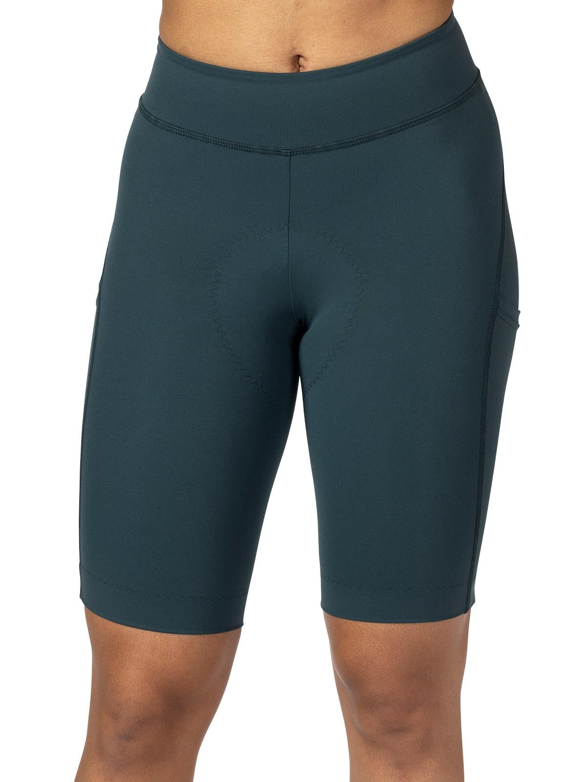 Women's Terry Bike Shorts - 11 Inch Padded Compression Cycling Shorts with UPF 50+ for Touring & Wayfarer | Perfect for Long-Distance Rides, Spin Classes & Outdoor Adventures