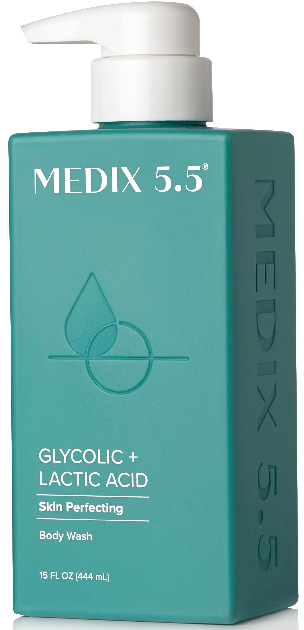 Medix 5.5% Glycolic Acid + Lactic Acid Exfoliating Body Wash for KP Bumps & Acne - AHA Foaming Cleanser for Keratosis Pilaris, Anti-Aging & Smooth Skin - Face & Body Wash for Dry, Rough Skin - 15 Fl Oz | Perfect for Daily Exfoliation & Improving Skin Texture
