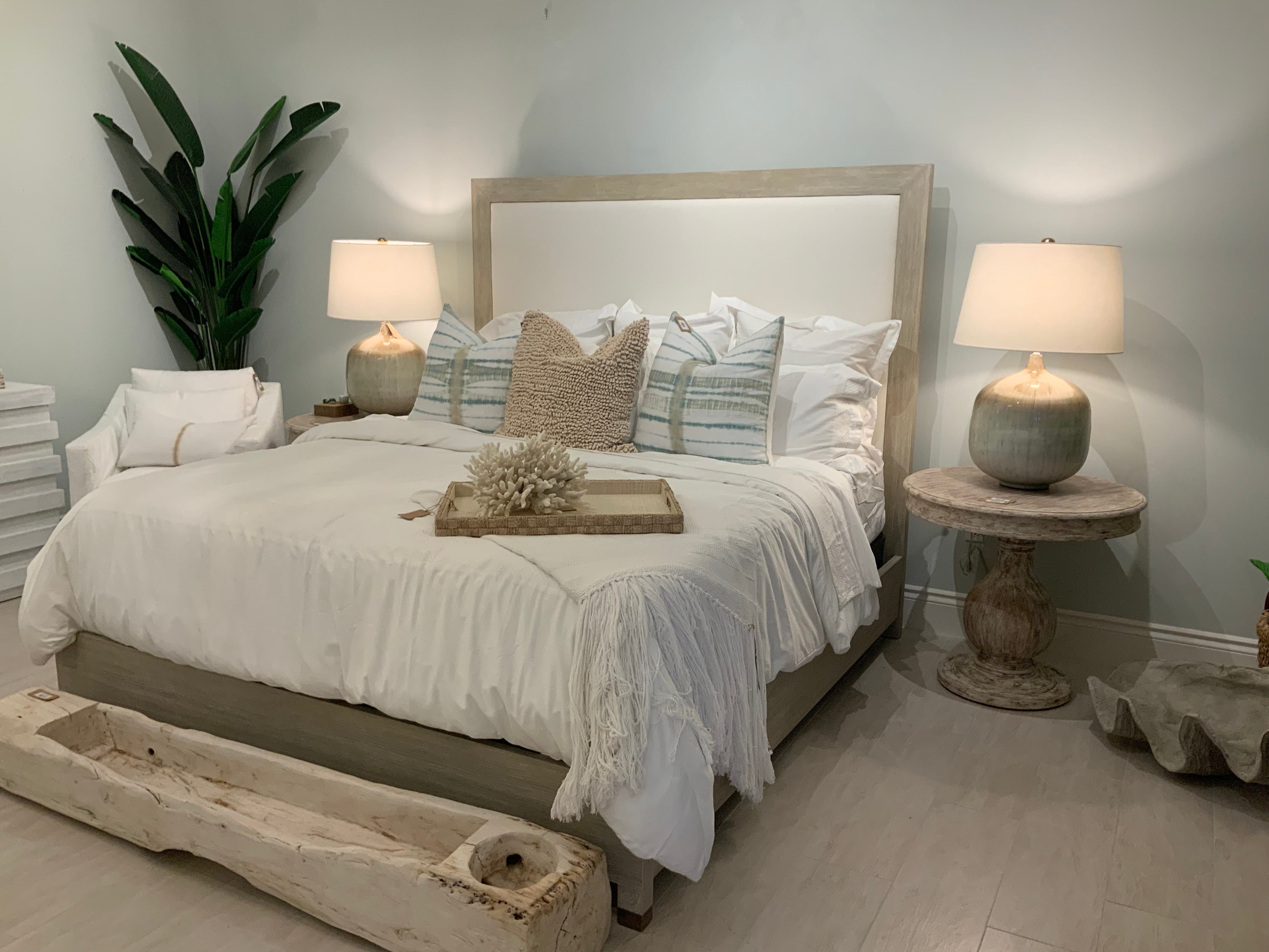 Laurel Grove Upholstered King Size Bed - Luxurious Fabric Headboard for Master Bedroom & Guest Room Decor