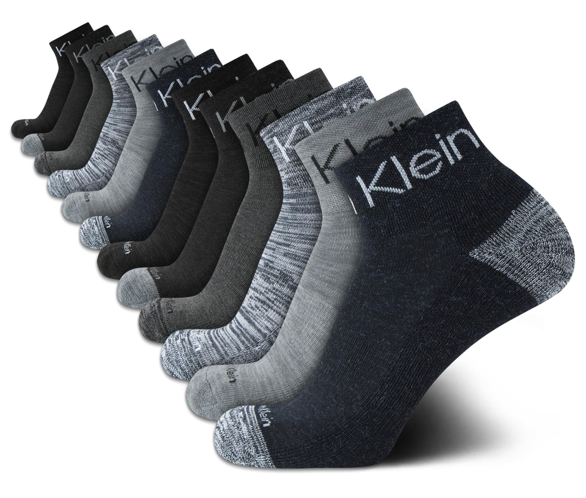 Calvin Klein Men's Athletic Cushioned Quarter Cut Ankle Socks - 12 Pack for Running, Gym & Everyday Comfort | Breathable & Supportive Workout Socks
