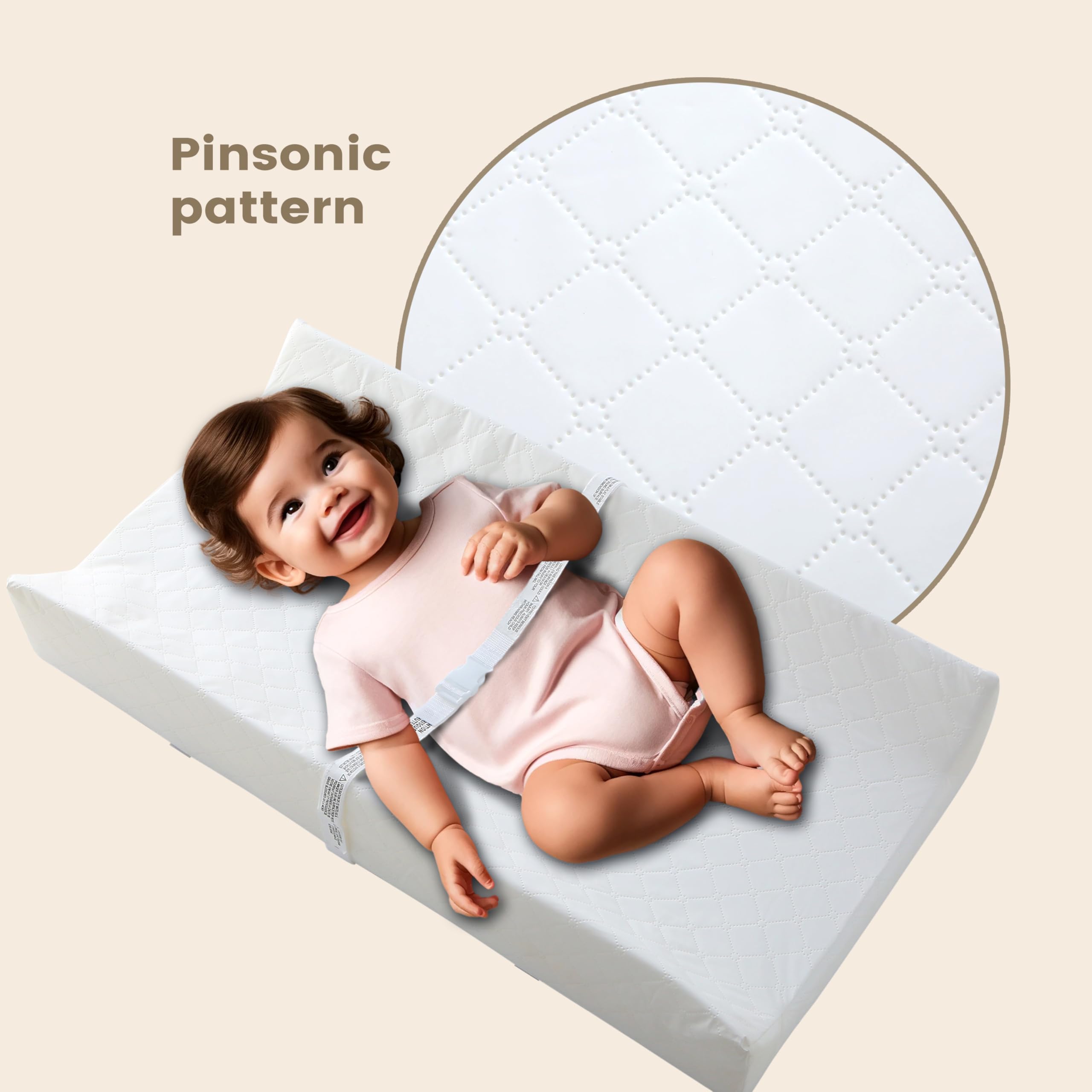 Waterproof Baby Changing Pad with Washable Cover - Hypoallergenic Contour Diaper Changing Mat for Nursery, Dresser Top & Travel | Portable for Home, Daycare & On-the-Go Parents