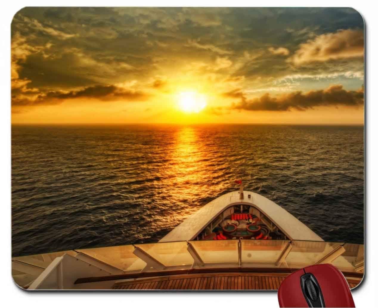 Premium Sunset Aerial View Mouse Pad - Non-Slip Computer Mousepad for Gaming & Office Work (Large Size, Smooth Tracking Surface) - Perfect for PC, Laptop, MacBook Users in Home & Office Setup