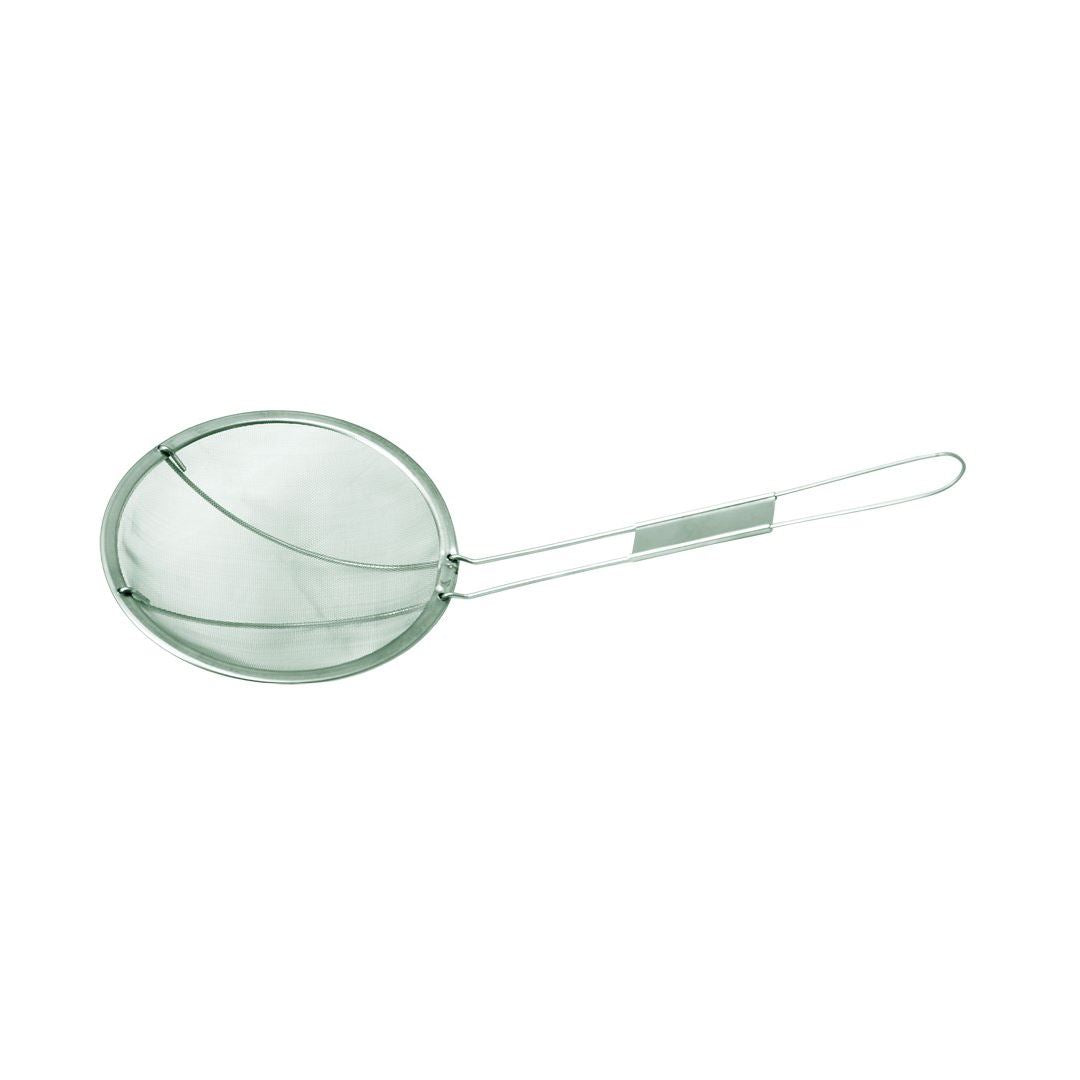6-Inch Round Fine Mesh Skimmer - Stainless Steel Kitchen Strainer for Cooking, Frying & Baking - Perfect for Pasta, Soup, and Deep Frying