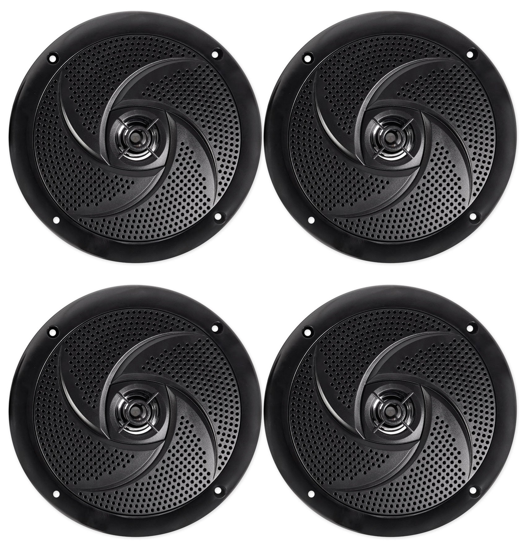 Rockville RSM65B 6.5 Inch 640W Waterproof Marine Boat Speakers - Slim Shallow Mount Design for Boats, Yachts & Outdoor Water Activities