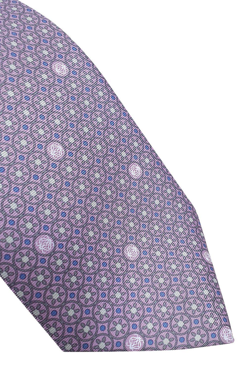 LOEWE 100% Silk Lilac Tie - Geometric Circular Pattern | 60