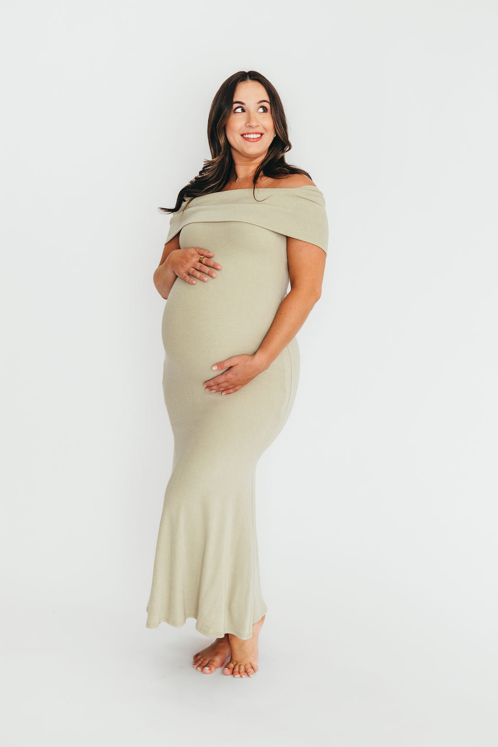 Monroe Maxi Dress in Sage - Bump Friendly Maternity Dress for Women | Comfortable & Stylish Pregnancy Outfit for Casual Wear, Baby Showers & Special Occasions