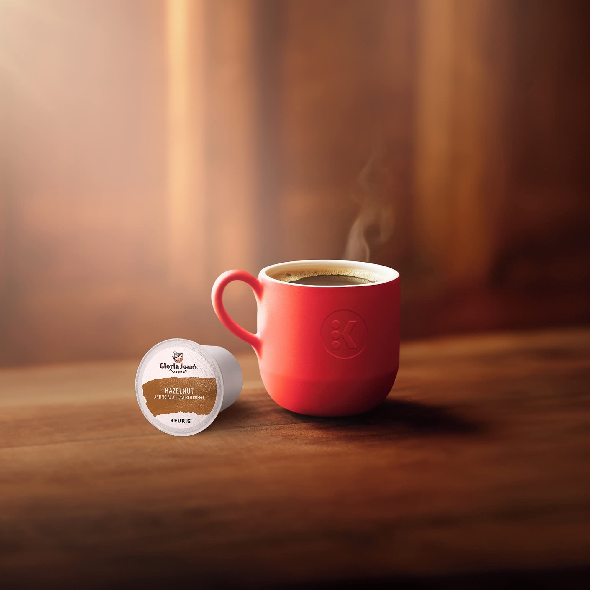 Gloria Jean's Hazelnut Flavored Medium Roast Coffee K-Cup Pods for Keurig - 72 Count Single-Serve Pack | Perfect for Office, Home & Morning Brew