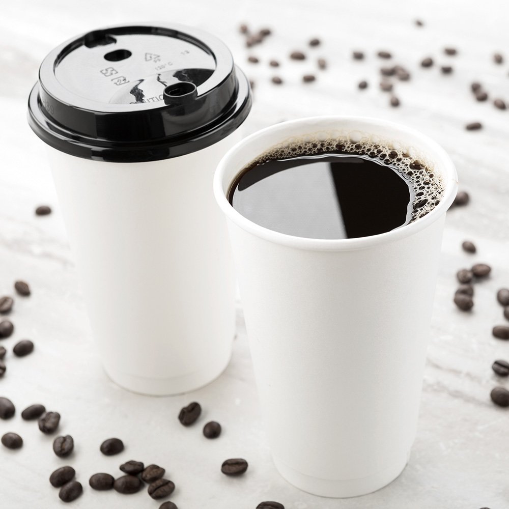 20oz Disposable Coffee Cups - 250 Pack Insulated Double Wall Paper Hot Beverage Cups, Leakproof & Eco-Friendly, White Rolled-Rim Design - Perfect for Coffee Shops, Offices, and Catering Events (Lids Sold Separately)