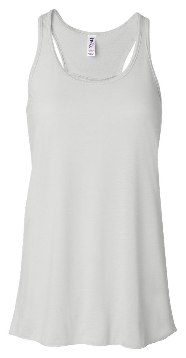 Bella Women's Flowy Racerback Tank Top - White 2XL | Soft Breathable Summer Casual Top for Yoga, Beach & Everyday Wear