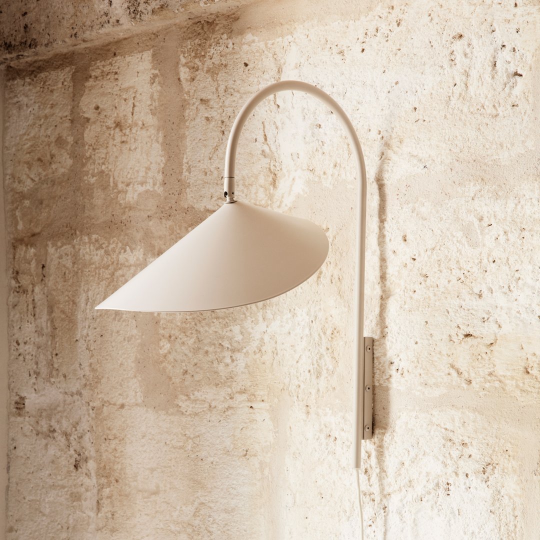 Ferm Living Wall Lamp - Modern Scandinavian Design, Plug-in or Hardwired, Indoor/Outdoor Use - Perfect for Bedroom, Living Room, or Patio Lighting