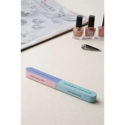 Boobeen Professional Nail File and Buffers Set - 5 Pack Natural Emery Boards for Manicure, Nail Polishing & Shaping - Perfect for Women & Girls at Home, Salon or Travel