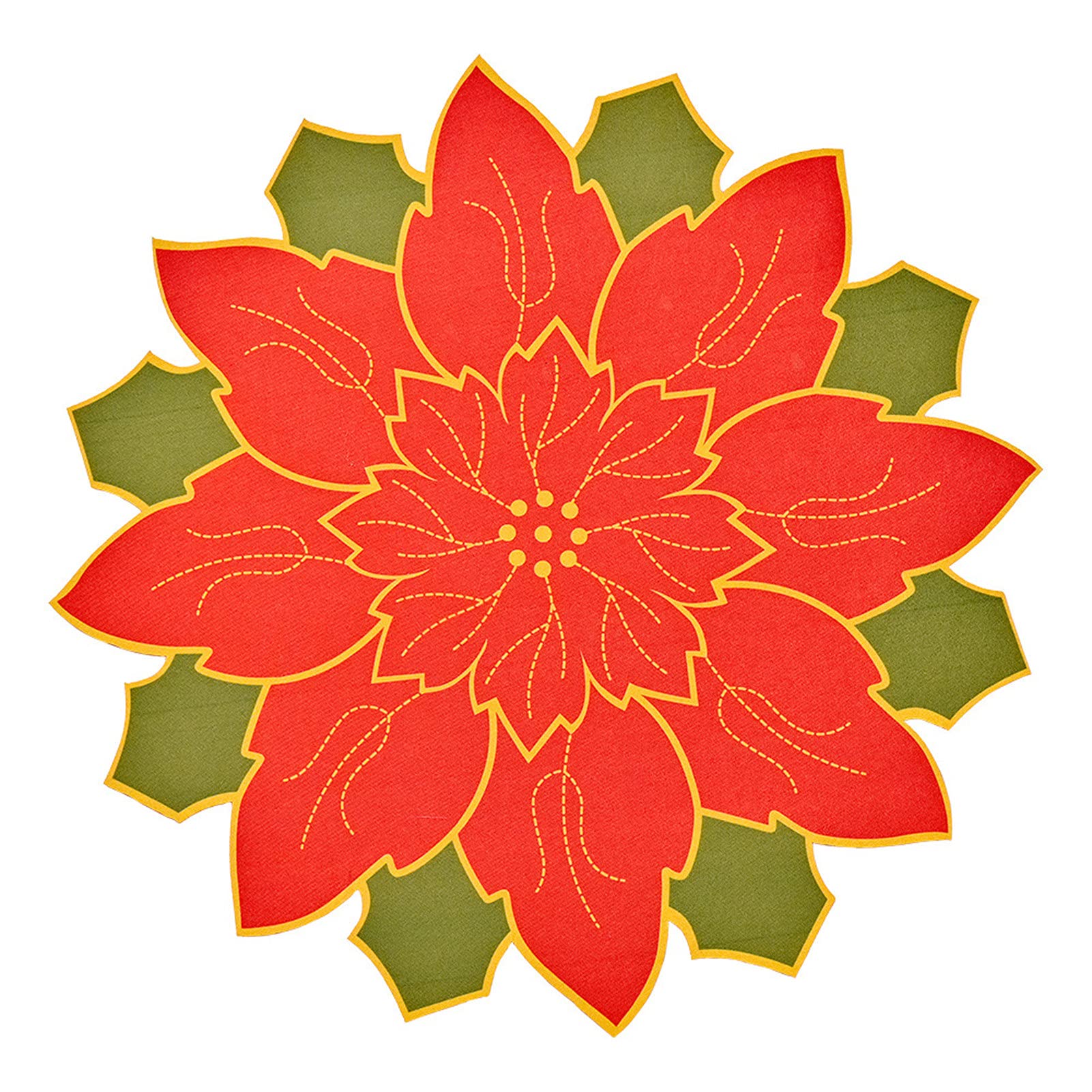 IKAXIYO Red Flower Shaped Table Runner - Reusable Fabric Table Decor for Dining Room, Kitchen, Party - Elegant Placemats for Home Decor & Holiday Celebrations