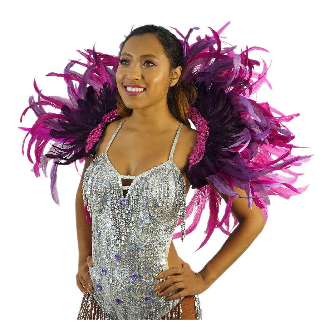 ZUCKER Feather Carnival Costume Samba Backpack for Adults - Brazilian Dance Costume Accessory, Festival Outfit & Halloween Cosplay - Perfect for Carnival Parties, Samba Performances and Costume Events