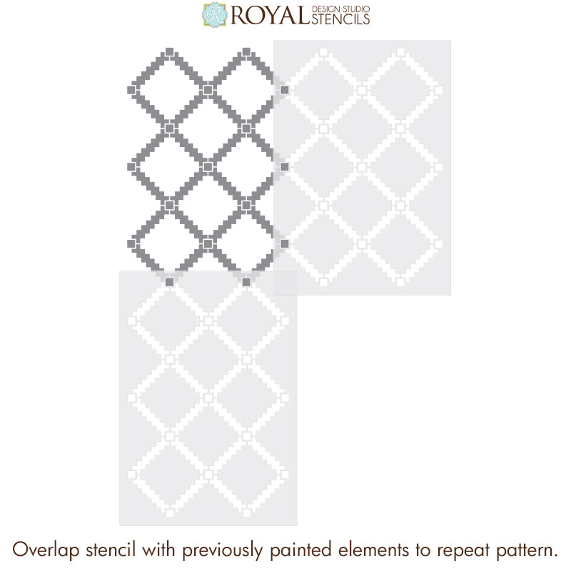 Onward Allover Tile Stencil - Reusable DIY Wall & Floor Stenciling Kit for Home Decor, Bathroom & Kitchen Renovation - Perfect for Creating Custom Patterns on Tiles, Walls & Furniture
