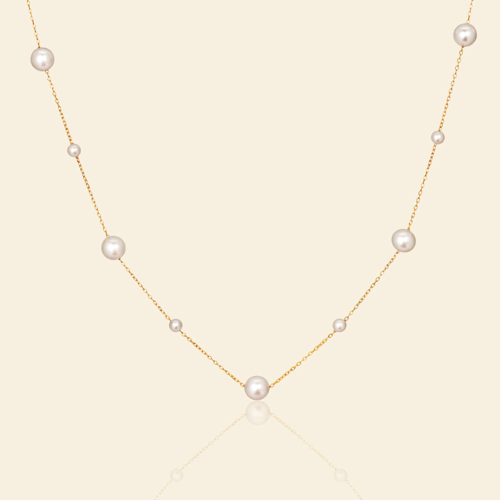 Starry Night AAA Freshwater Pearl Necklace for Women - Elegant 7-8mm Cultured Pearls Jewelry Gift for Birthday, Anniversary & Wedding | Perfect for Evening Parties, Date Nights & Special Occasions