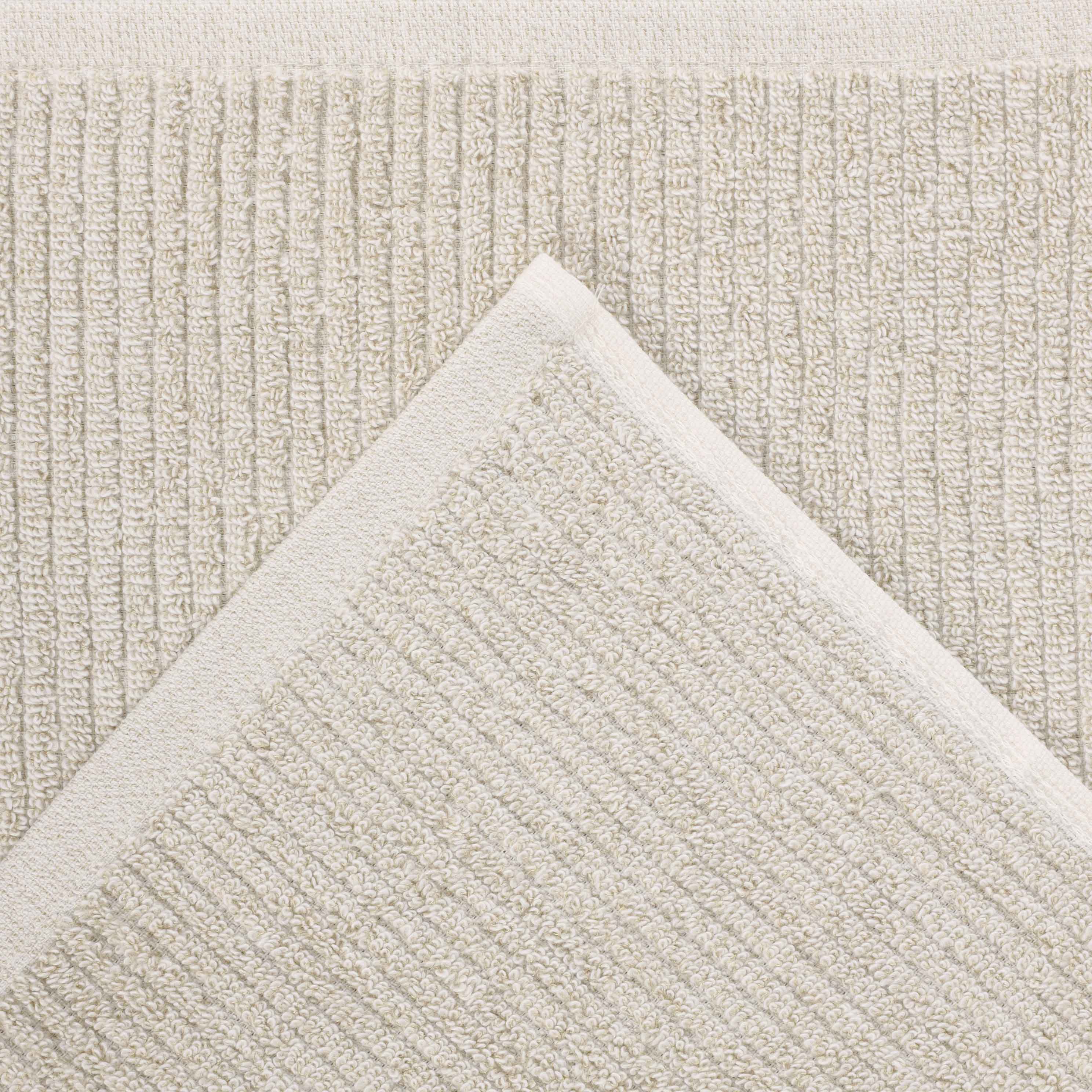Premium 12-Piece Cotton Blend Ribbed Towel Set - Ultra Soft & Absorbent Bath Towels for Spa, Gym & Luxury Home Use