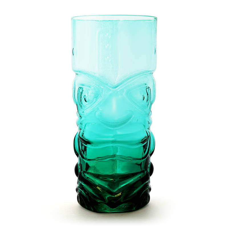 BarConic ® Tiki Glass - 15 oz Teal Tropical Cocktail Cups for Margaritas, Pina Coladas & Summer Drinks - Perfect for Luau Parties, Beach Bars & Poolside Sipping
