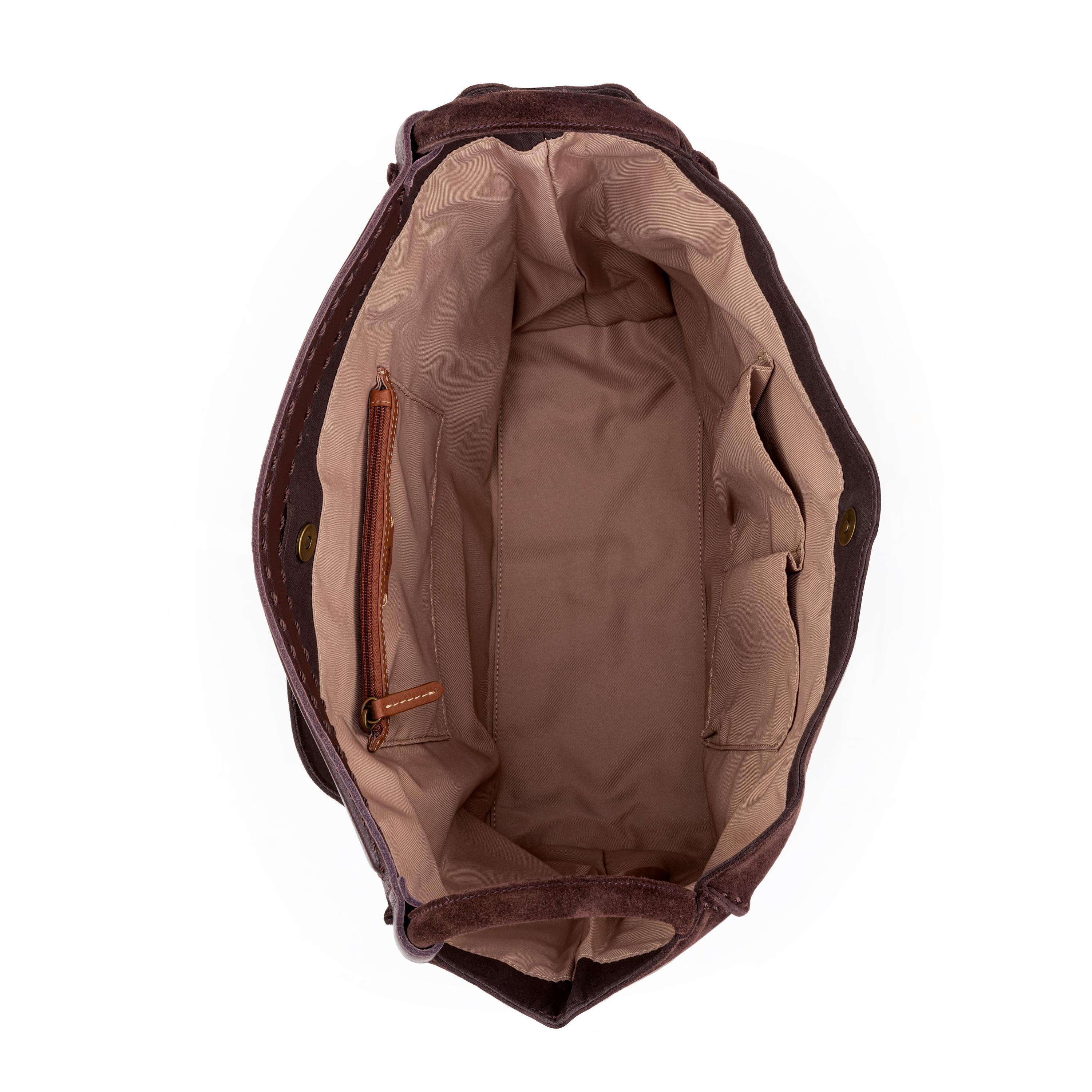 Los Feliz Large Leather Tote Bag - Genuine Mahogany Suede - Perfect for Work, Travel & Everyday Use