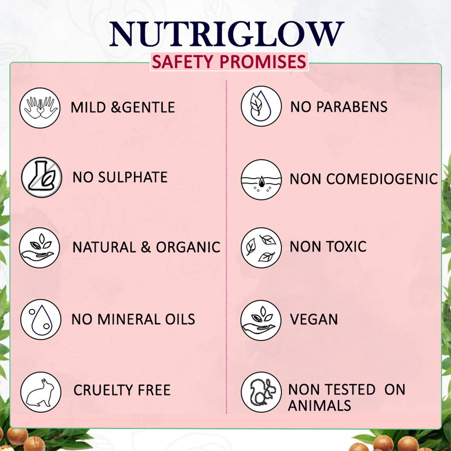 NutriGlow NATURAL'S English Rose Shampoo for Dry Damaged Hair & Sensitive Scalp - Stimulates Hair Growth, Deep Hydration, Voluminous Shine | Paraben-Free, Sulfate-Free, 300ml | Perfect for Daily Hair Care & Scalp Nourishment