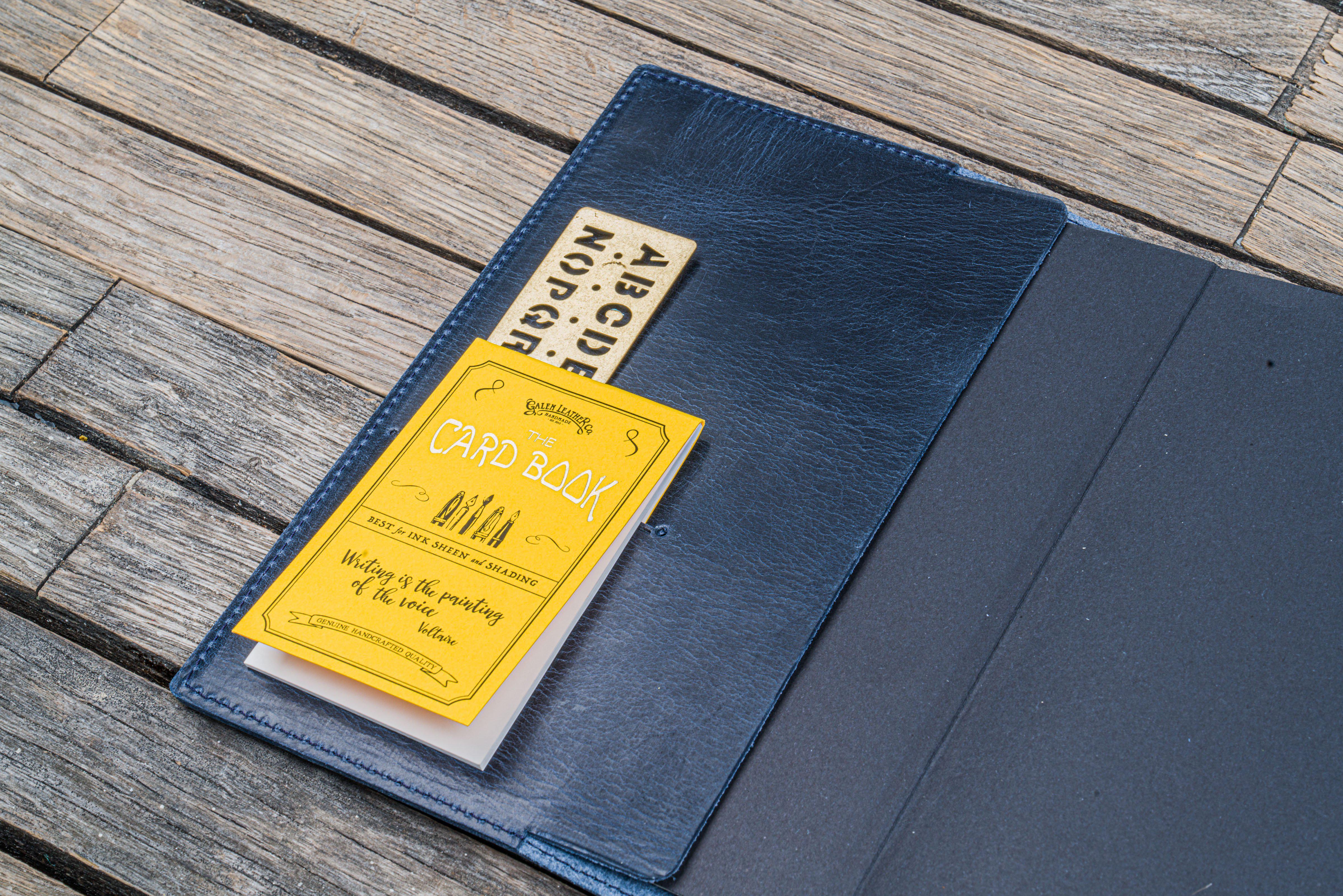 Premium Genuine Leather Slim B6 Notebook Cover - Crazy Horse Navy Blue | Durable Planner Organizer for Work, School & Travel | Perfect Gift for Professionals & Students