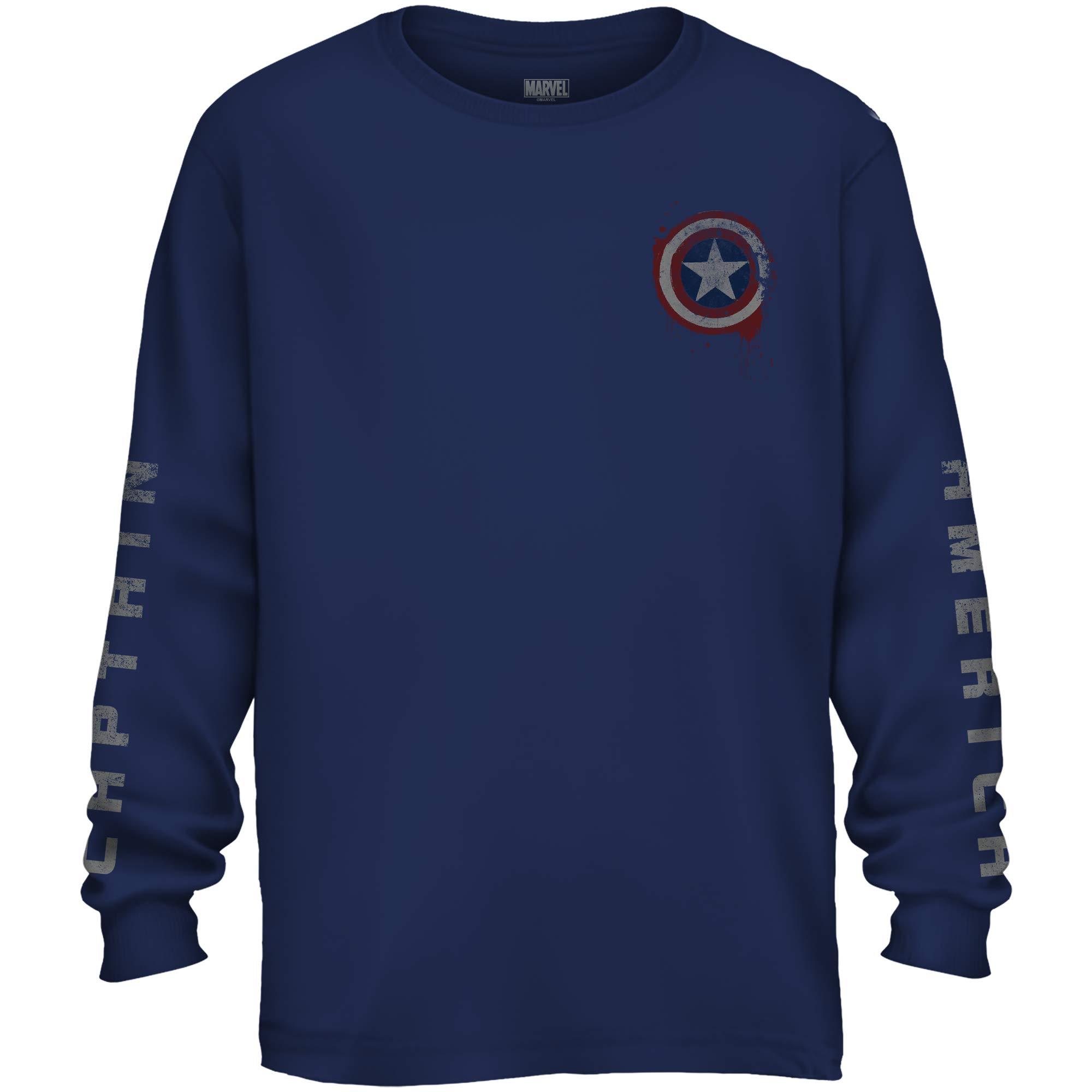 Marvel Avengers Captain America Shield Long Sleeve T-Shirt for Men - Superhero Cosplay, Comic Con Costume & Marvel Fan Gift