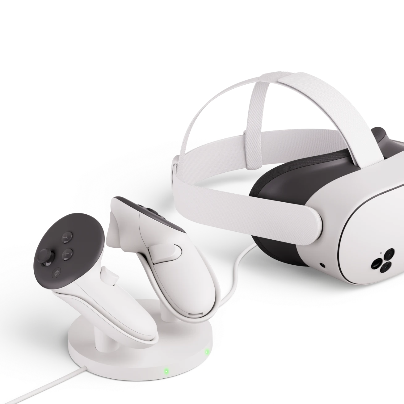 Meta Quest Compact Charging Dock - Fast Wireless Charging Station for Meta Quest 2/3 VR Headset & Controllers - Perfect for Gaming, VR Entertainment & Home Use