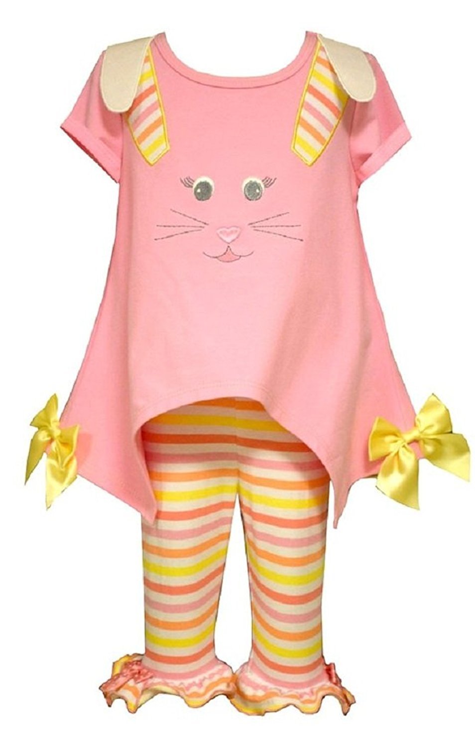 Bonnie Jean Girls Easter Bunny Applique Legging Set - Cute Toddler Outfit for Spring & Easter Celebrations, Playdates & Family Photos