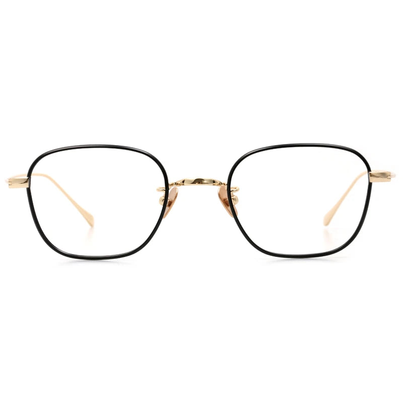 Stylish Black Unisex Titanium Square Eyeglasses - Lightweight 199g for Work, Reading & Fashion