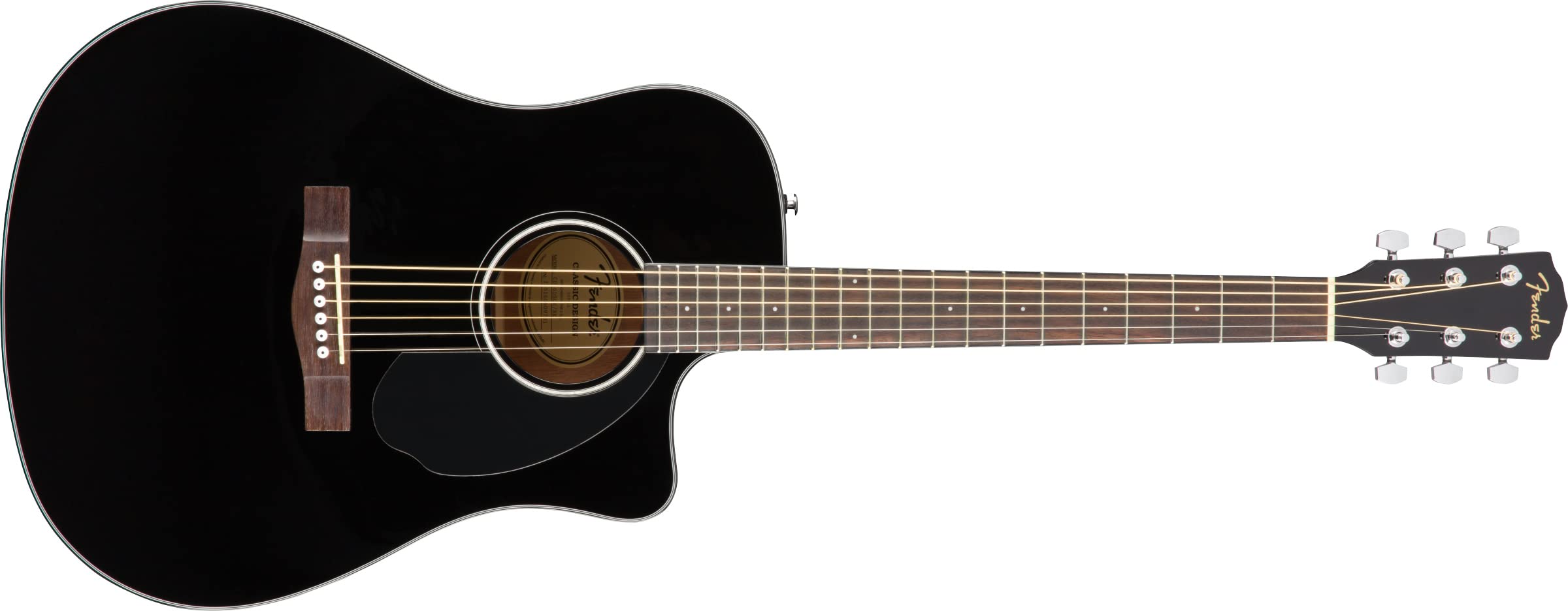 Fender CD-60SCE Solid Top Dreadnought Acoustic-Electric Guitar with Walnut Fingerboard - Black | Professional Quality for Stage & Studio Performances