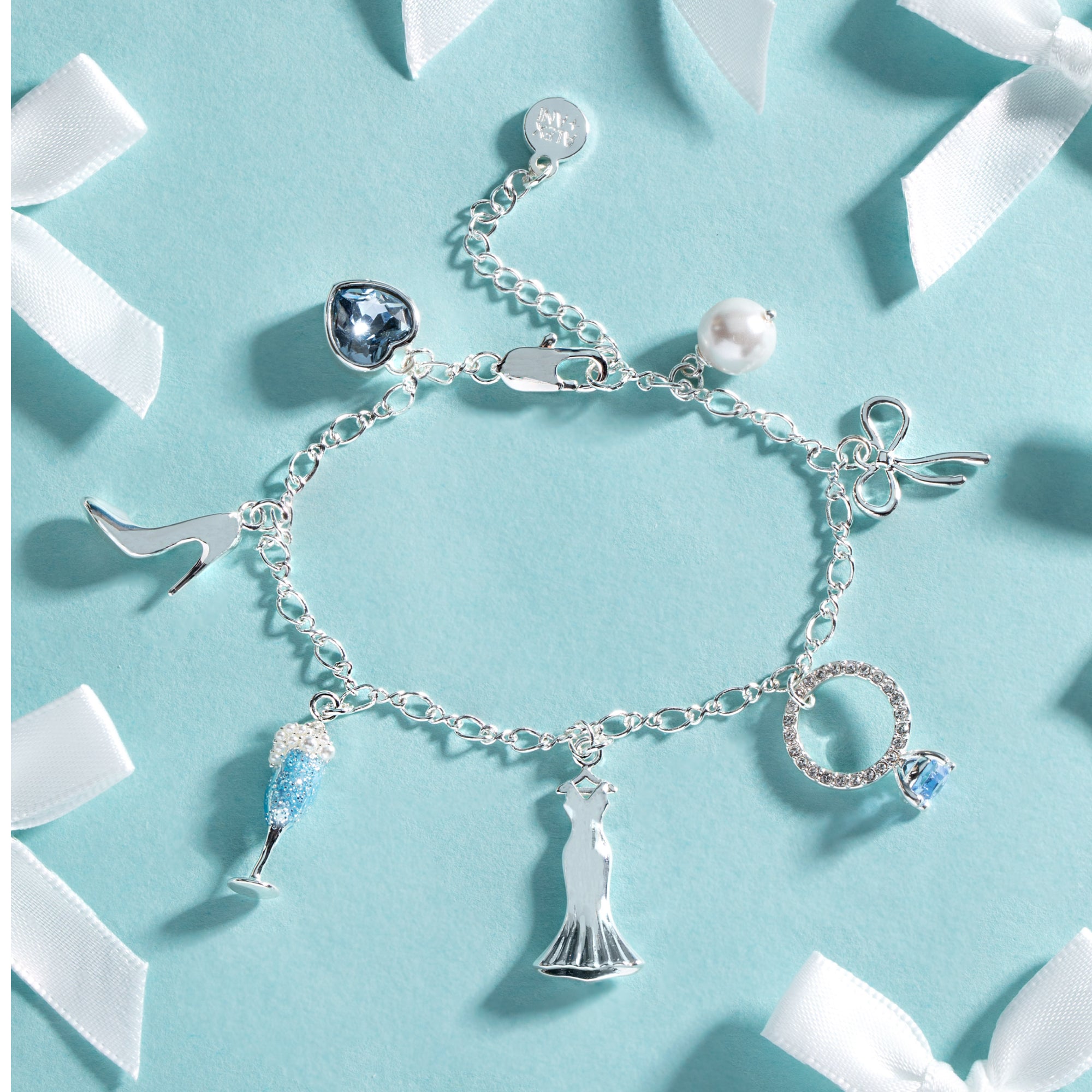 Elegant Bridal Multi-Charm Bracelet for Women - Perfect for Weddings, Anniversaries & Special Occasions