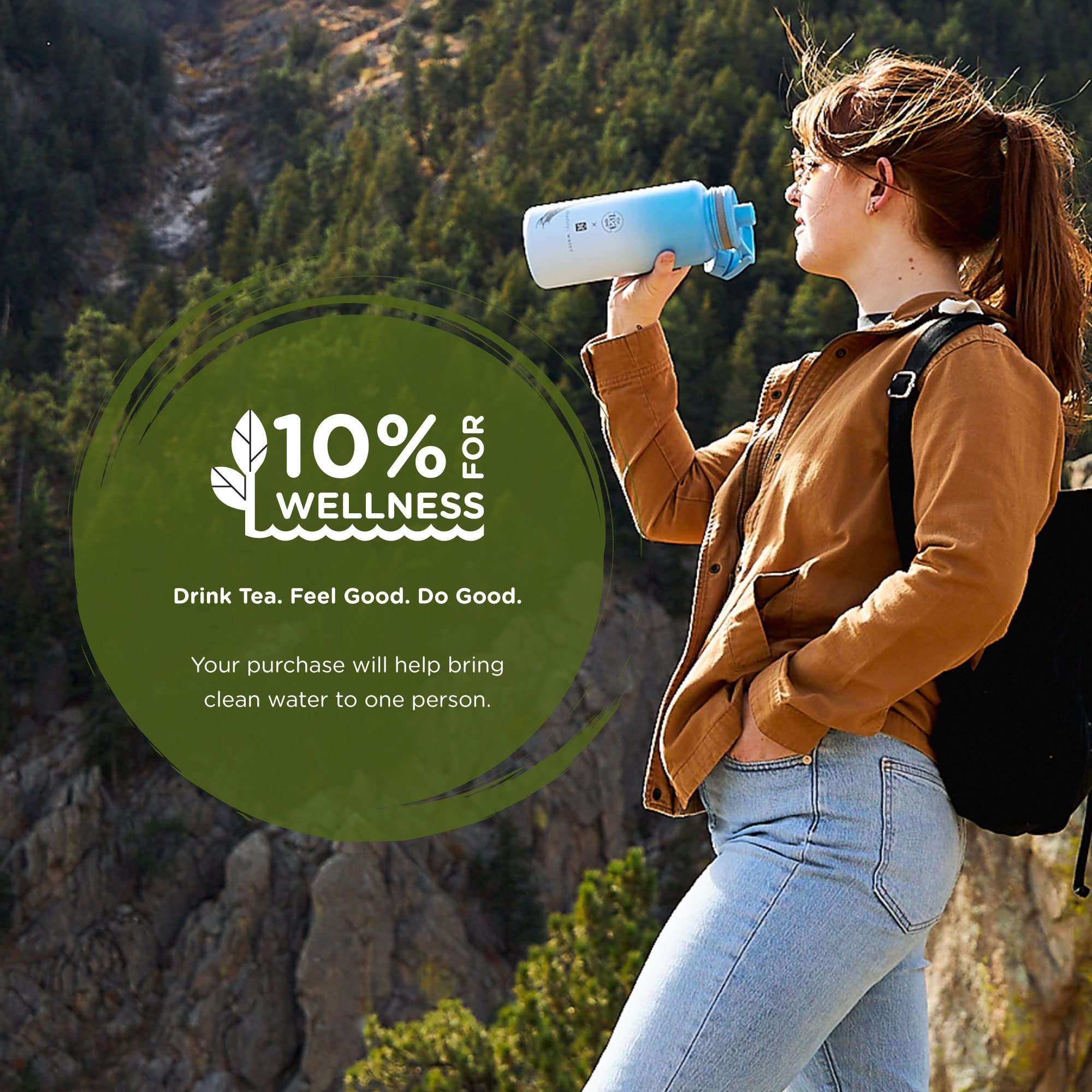 The Tea Spot Limited Edition Charity: Water Tea Tumbler Set - 32oz Insulated Travel Mug with Tea Infuser for Loose Leaf Tea - Double-Walled Stainless Steel Keeps Hot/Cold - Perfect for Office, Gym & Outdoor Adventures
