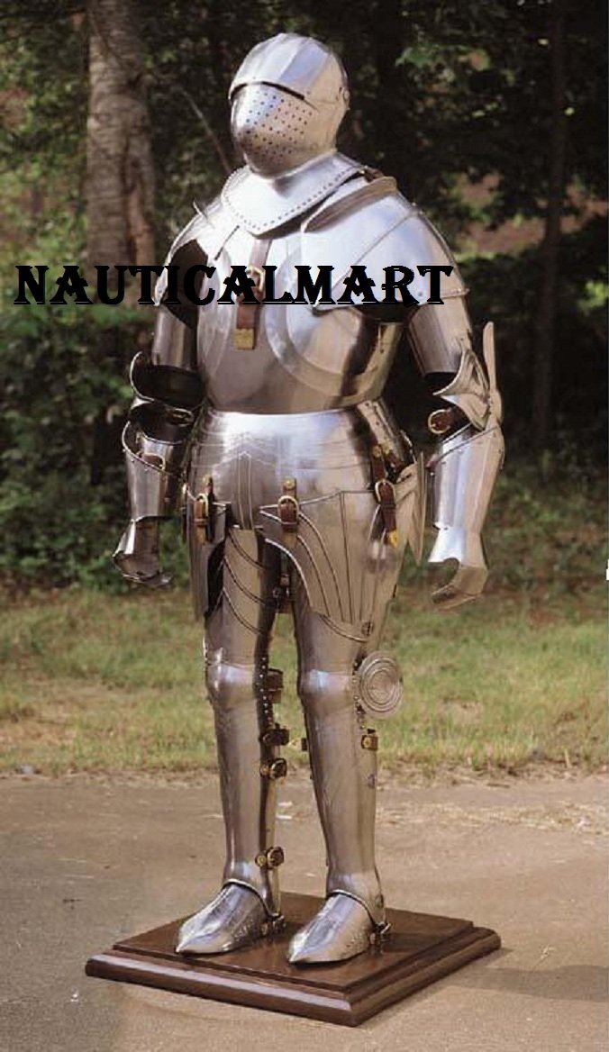 Medieval Knight Full Body Armor Suit - Authentic Combat-Ready Steel Armor for LARP, Cosplay, and Historical Reenactment - Perfect for Renaissance Fairs, Theater Performances, and Collectors