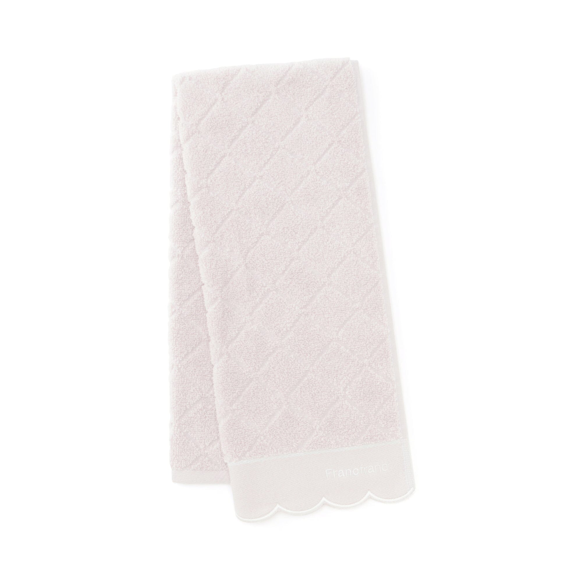 Antibacterial & Deodorizing Scallop Edge Face Towel - Soft & Absorbent Pink Bath Towel for Skincare, Travel & Gym Use