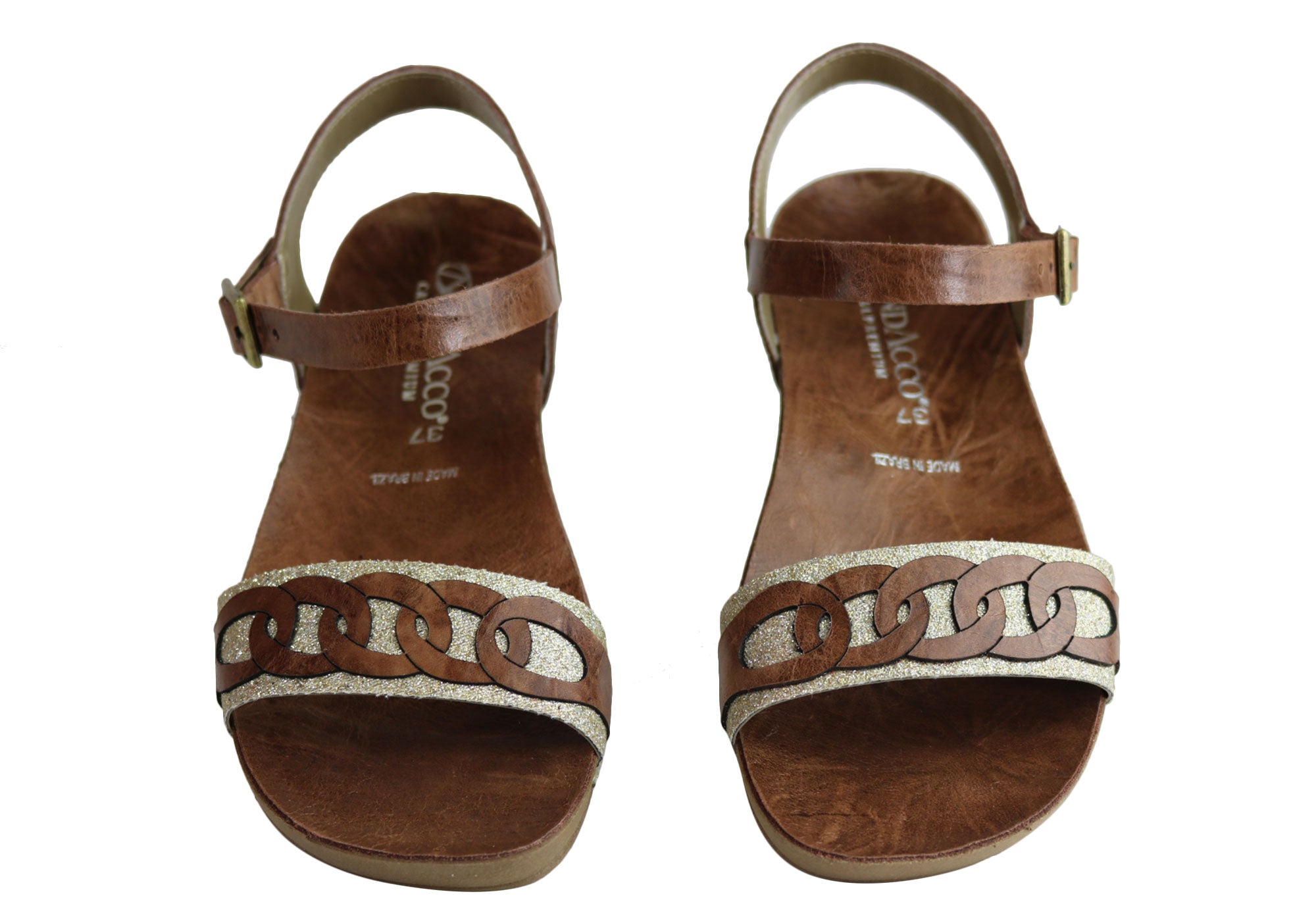 Andacco Corrie Women's Comfortable Leather Flat Sandals - Handmade in Brazil - Perfect for Summer, Beach & Casual Outings