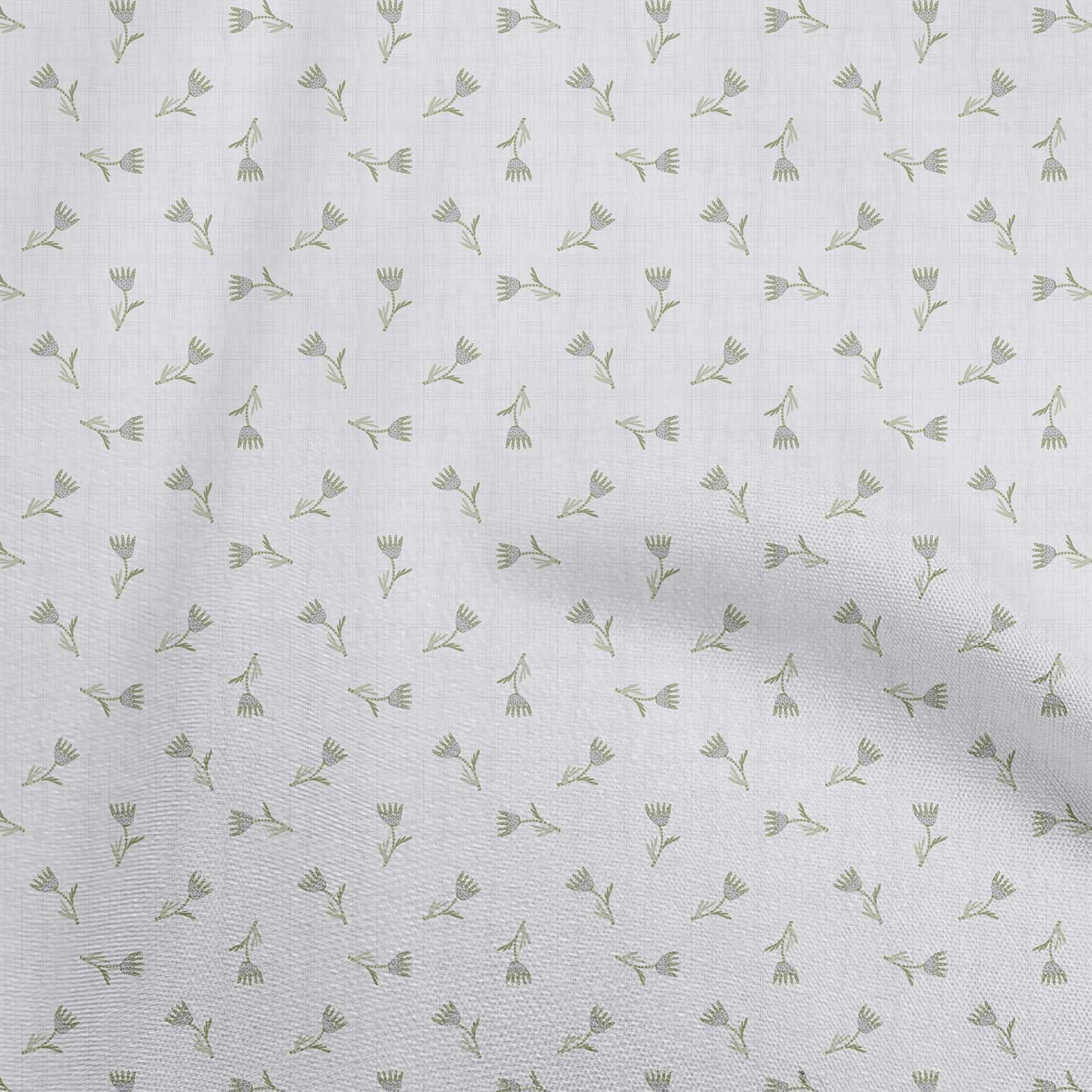 oneOone Polyester Spandex Light Green Asian Floral Print Fabric - 56 Inch Wide Sewing Material for Dresses, Curtains & DIY Crafts | Premium Stretch Fabric by The Yard