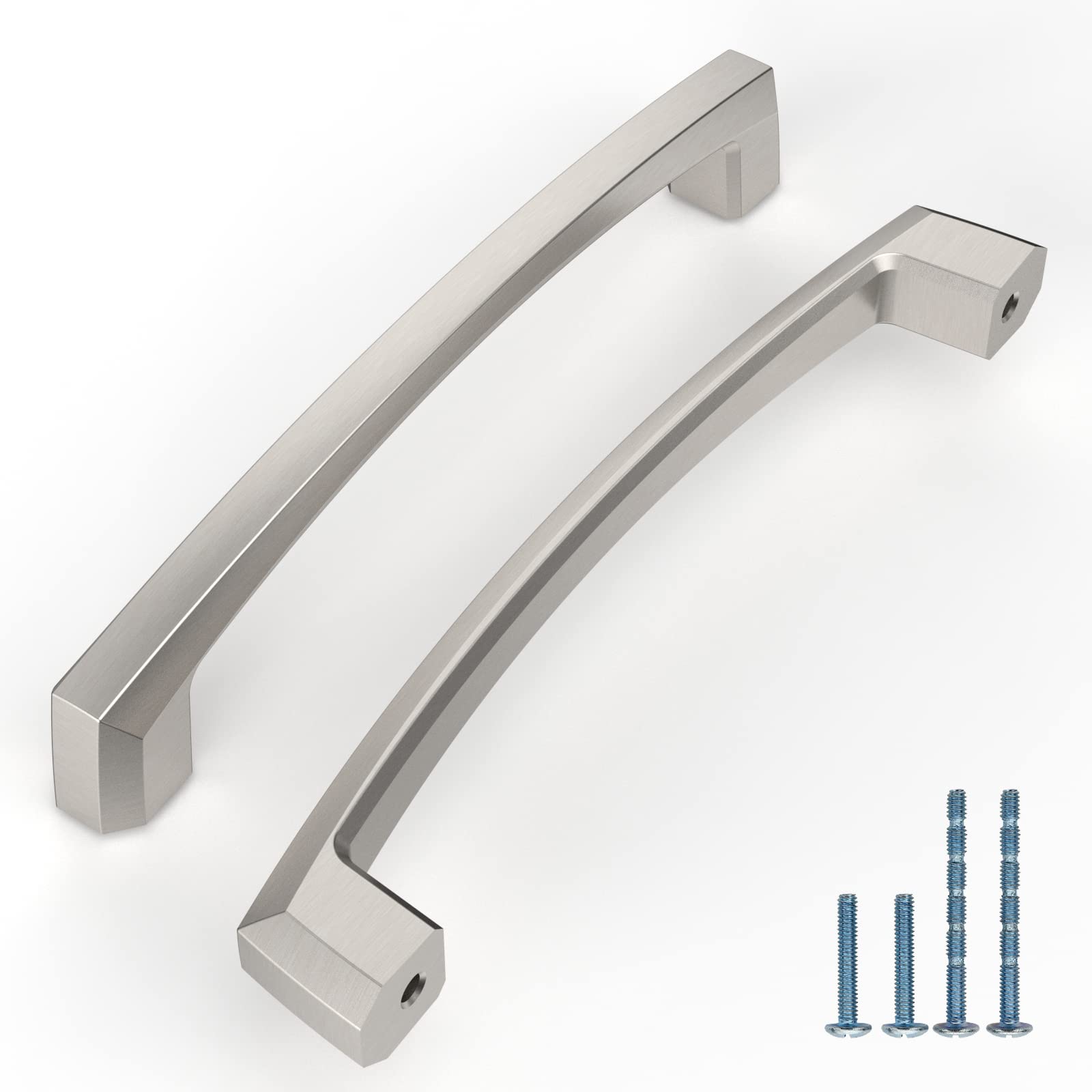 10 Pack 5 Inch (128mm) Brushed Satin Nickel Cabinet Handles & Drawer Pulls - Durable Kitchen Cabinet Hardware for Dresser, Cupboard, Wardrobe - Perfect for Home Renovation & Furniture Upgrade