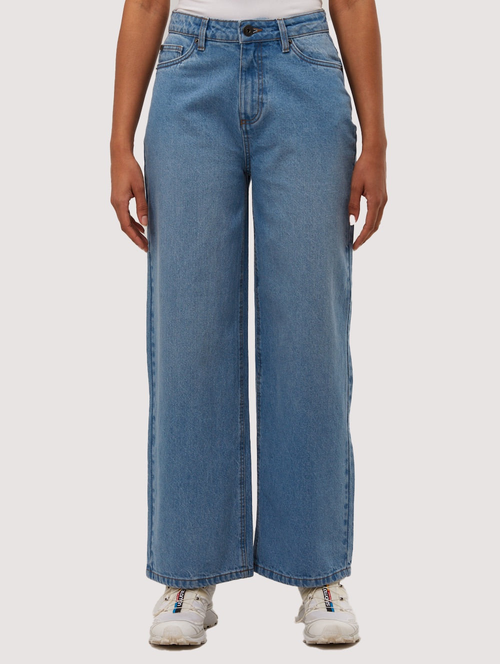 Maxina Women's High Waist Wide Leg Jeans - Comfortable Stretch Denim Pants for Casual & Office Wear