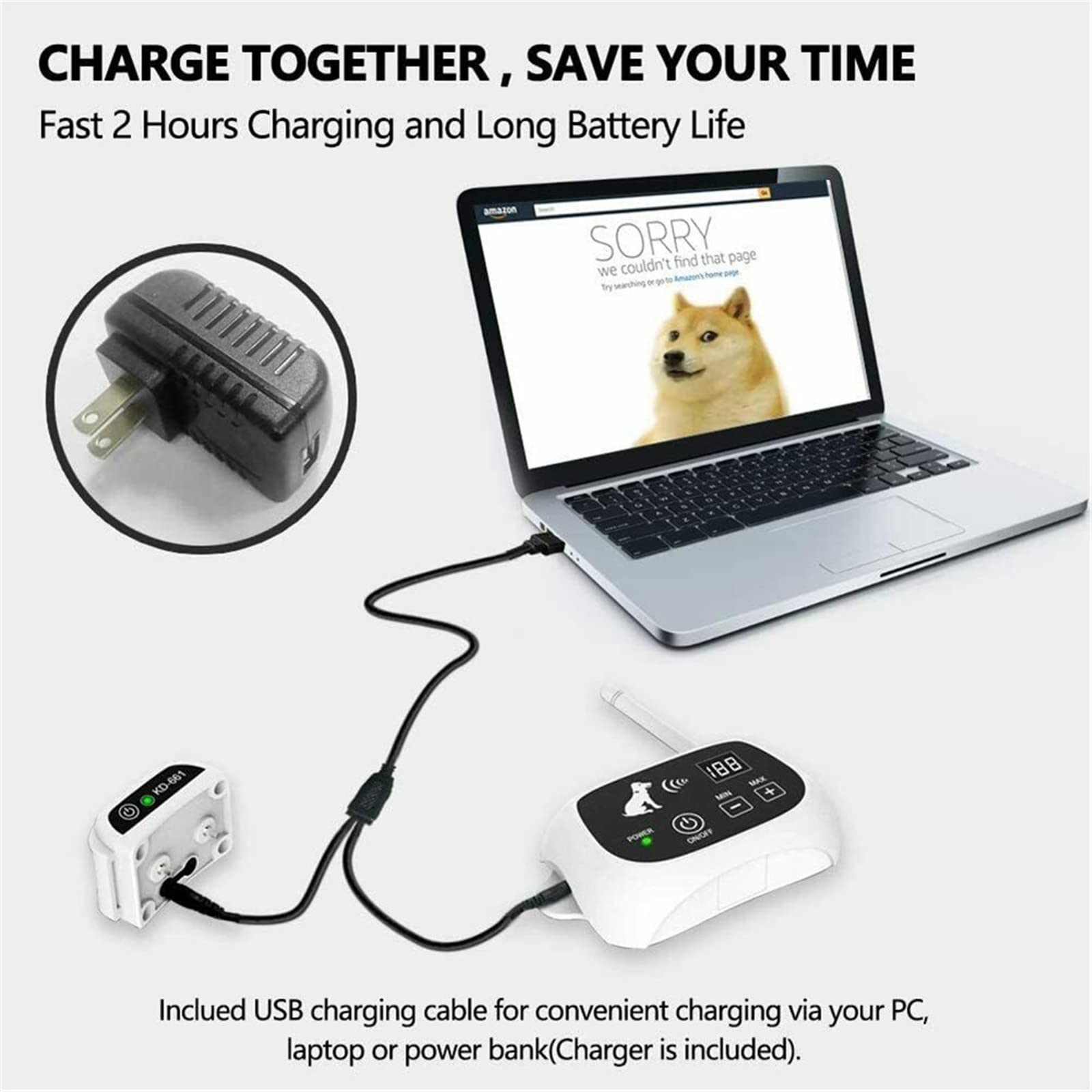 Wireless Dog Fence System - Adjustable 80-1640ft Electric Pet Containment with IP67 Waterproof Rechargeable Training Collar | Safe Boundary Solution for Small/Medium/Large Dogs (1-3 Dogs) | Perfect for Backyard, Farm & Outdoor Pet Training