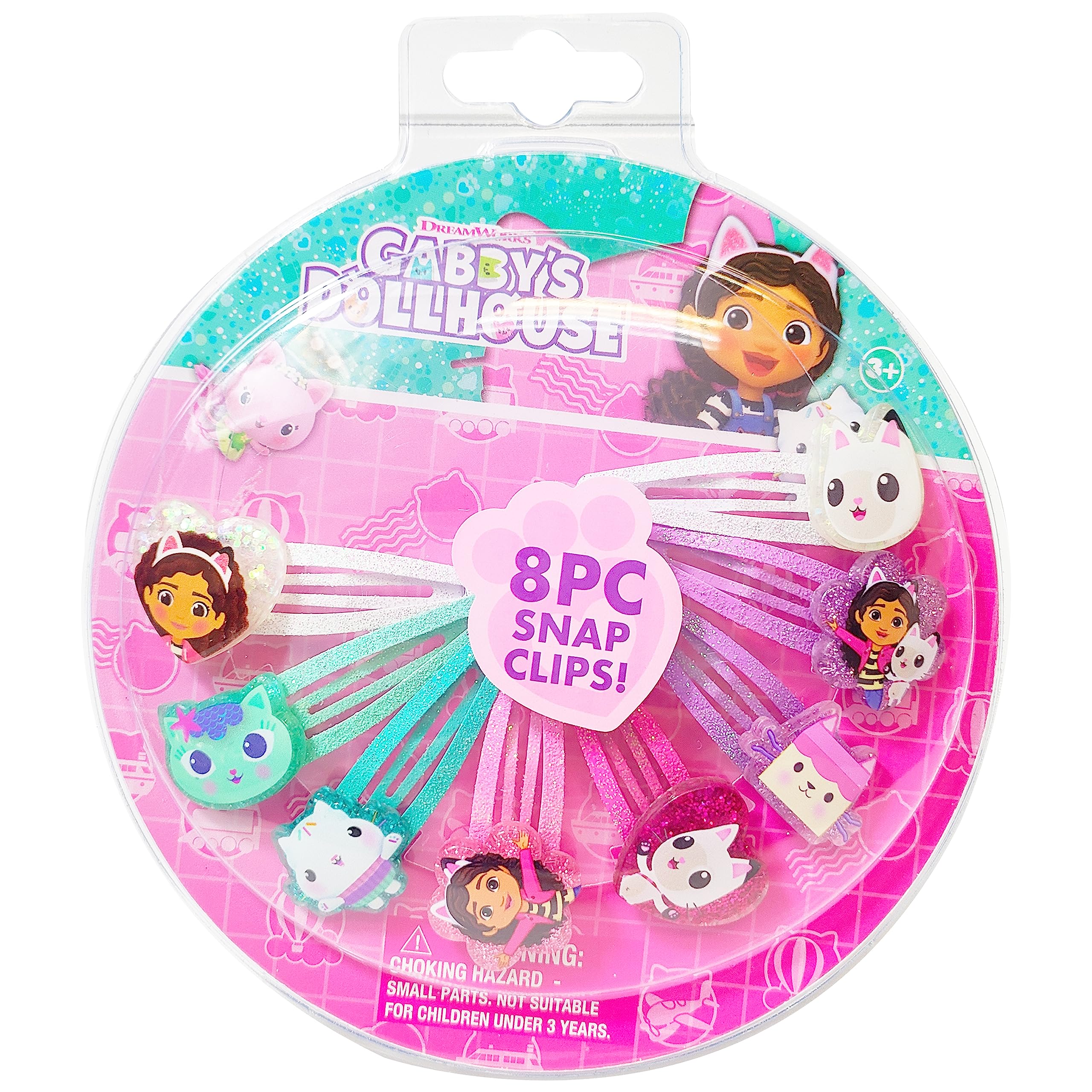 Gabby's Dollhouse Kids Hair Clips for Girls - 8 Pack Multi Color Snap Clips for Toddlers Ages 3+ | Perfect for School, Parties & Everyday Hair Accessories