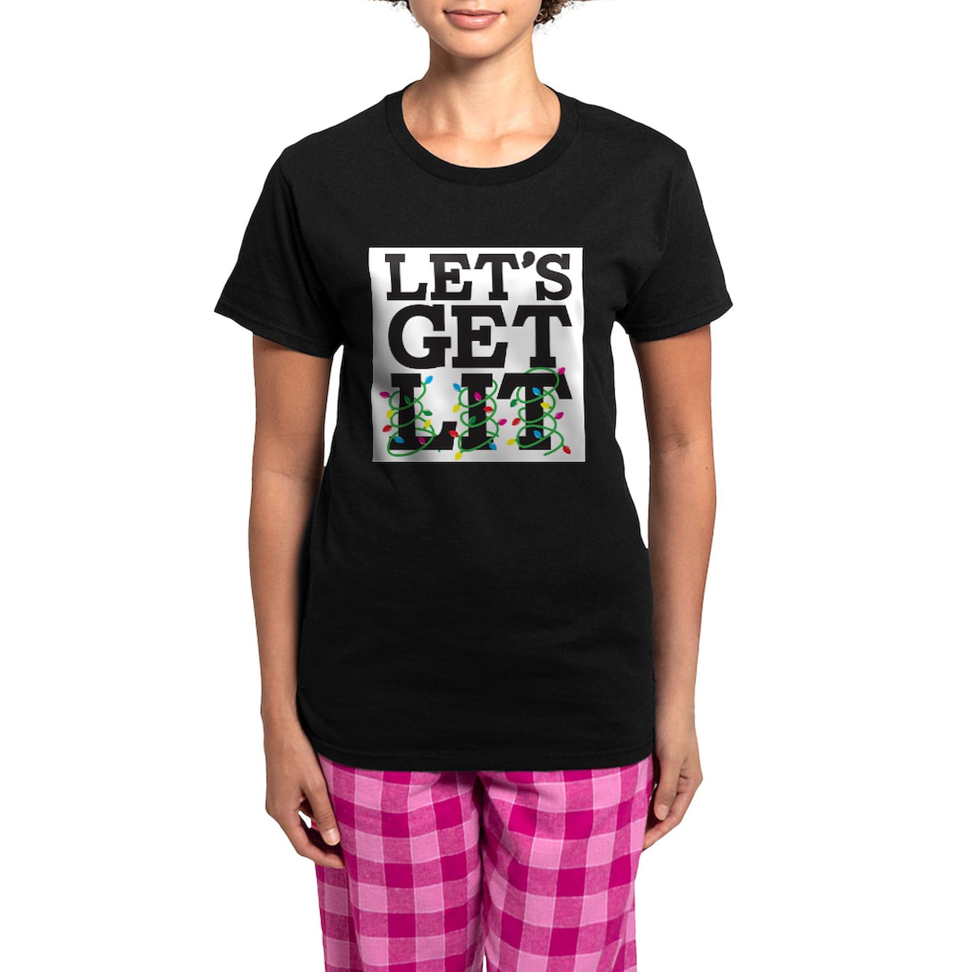 Let's Get Lit Pajamas for Women - Funny Novelty Sleepwear & Lounge Pajama Set | Perfect for Sleepovers, Girls Night In, and Relaxing at Home