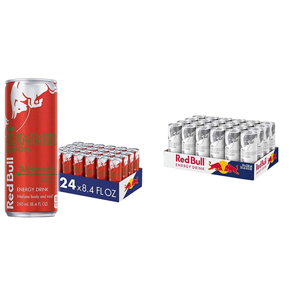 Red Bull Red Edition Watermelon & Coconut Berry Energy Drink 24-Pack (8.4 Fl Oz Cans) - Tropical Flavored Energy Boost for Workouts, Gaming & Late Night Study Sessions