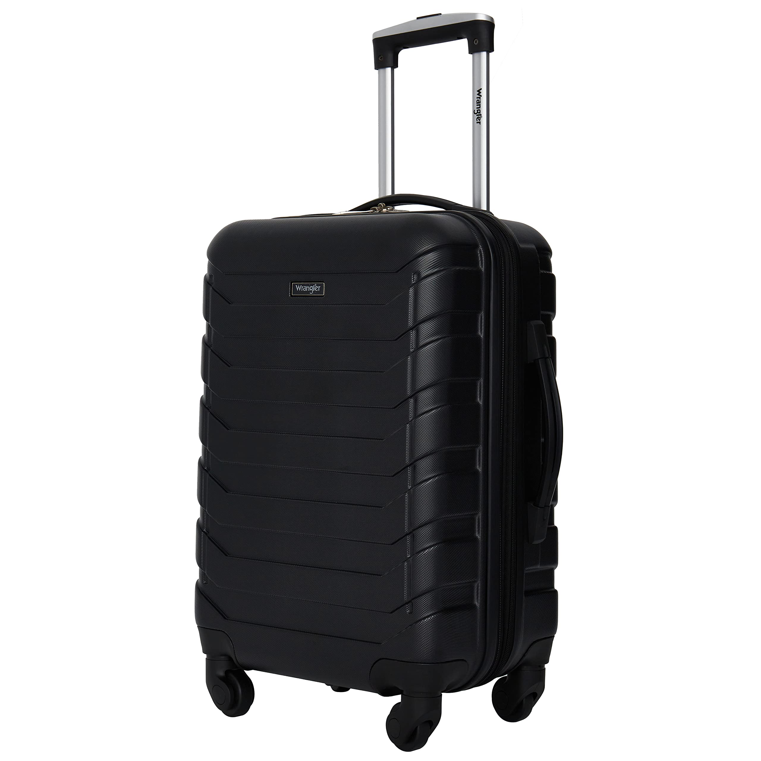 Wrangler Miami 5-Piece Black Luggage & Packing Cubes Set - Perfect for Travel Organization, Suitcase Compartment Dividers, Carry-on Packing Accessories