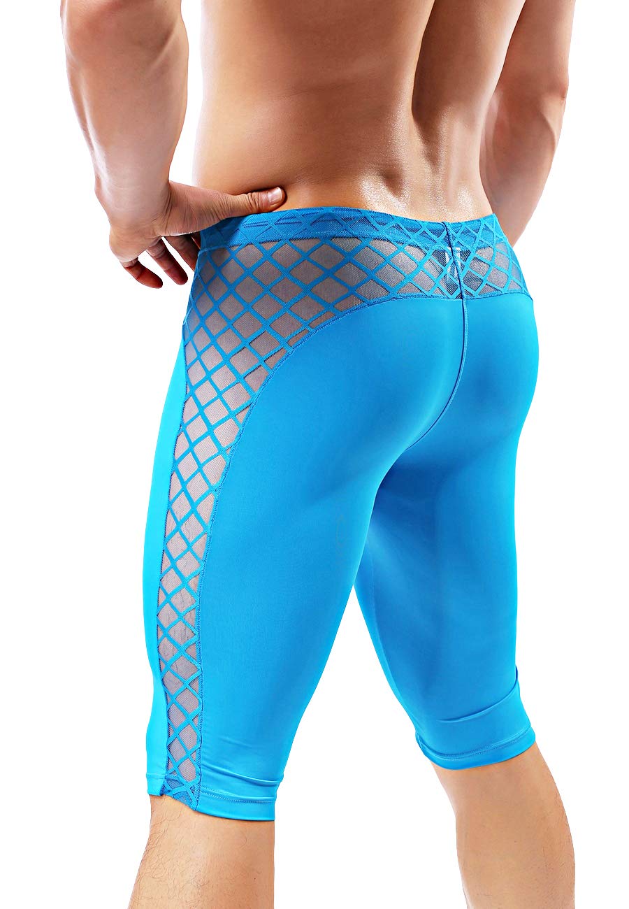 MIZOK Men's Soft Mesh Cool Dry Compression Yoga Workout Tight Shorts - Breathable Quick-Dry Gym Shorts for Running, Cycling & Active Lifestyle